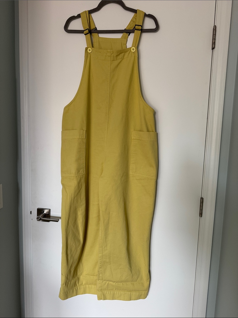 Trendy light chartreuse wide leg overalls